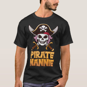 Pirate Nannie Grappige Kapitein Oma Halloween Kost T-shirt