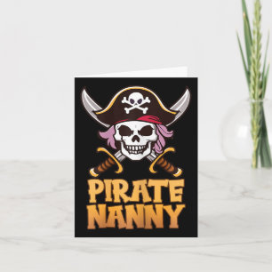 Pirate Nanny Funny Captain Matching Halloween Kost Kaart