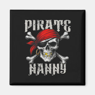 Pirate Nanny Jolly Roger Vlag en schedel crossbone Magneet