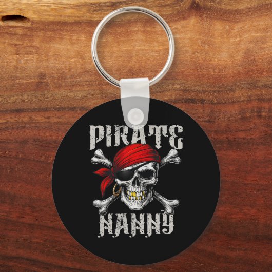 Pirate Nanny Jolly Roger Vlag en schedel crossbone Sleutelhanger (Voorkant)