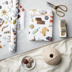 Pirate Nautical Icons Cadeaupapier