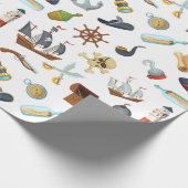 Pirate Nautical Icons Cadeaupapier (Hoek)