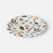 Pirate Nautical Icons Papieren Bordje (Gekanteld)