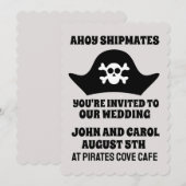 PIRATE NAUTIEKE THEMA WEDING INVITATIES KAART (Voorkant / Achterkant)