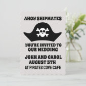 PIRATE NAUTIEKE THEMA WEDING INVITATIES KAART (Staand voorkant)