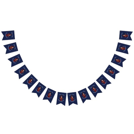 Pirate nautische blauwe jongen vlaggetjes (Alle)