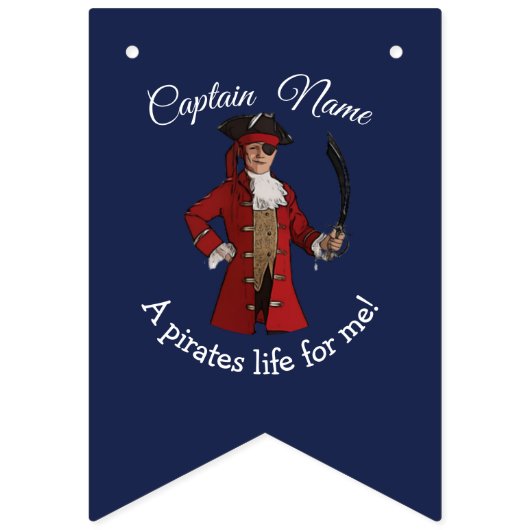 Pirate nautische blauwe jongen vlaggetjes (Tweede vlag)