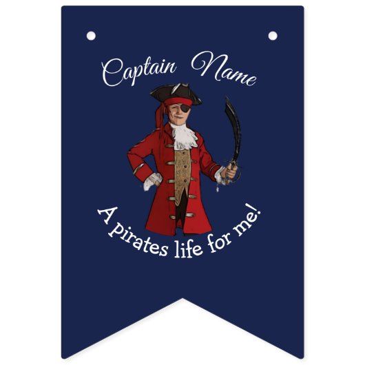Pirate nautische blauwe jongen vlaggetjes (Eerste vlag)