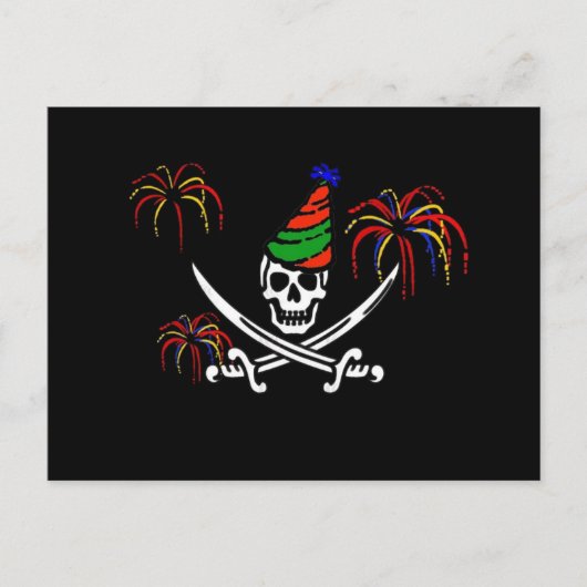 Pirate New Year's Eve Party Invitation Briefkaart (Voorkant)