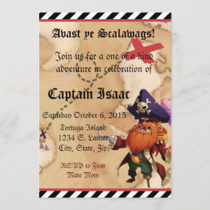 Pirate nodigt 5x7 uit kaart