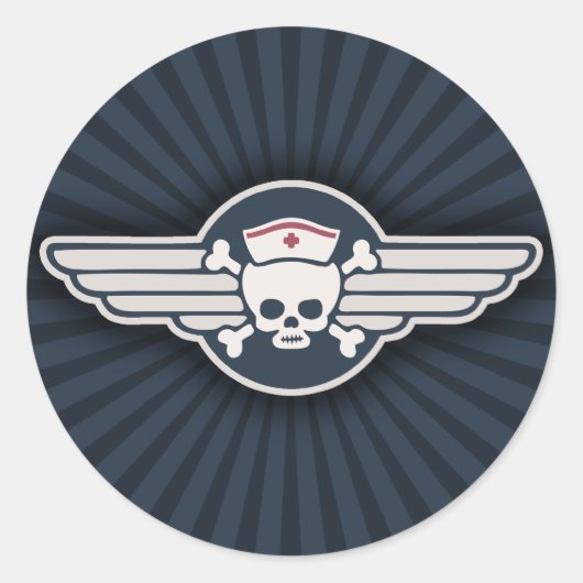 Pirate Nurse Wings III Ronde Sticker (Voorkant)