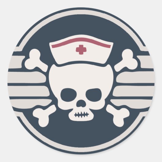 Pirate Nurse Wings III Ronde Sticker (Voorkant)