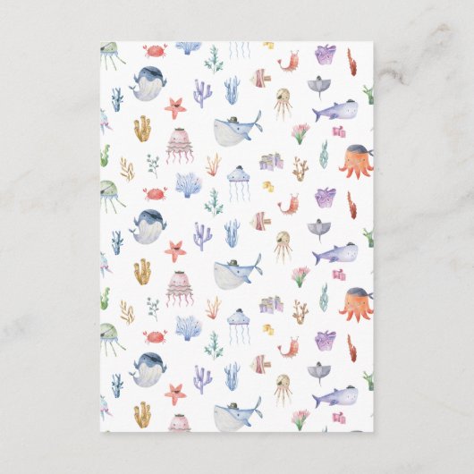 Pirate Ocean Under The Zee Boy Verjaardagsfeestje Bedankkaart (Achterkant)