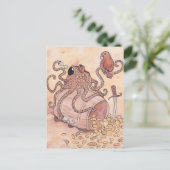 Pirate Octopus Briefkaart (Staand voorkant)