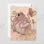 Pirate Octopus Briefkaart (Voorkant / Achterkant)