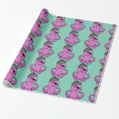 Pirate Octopus Custom Wrapping Paper Cadeaupapier (Uitgerold)