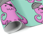 Pirate Octopus Custom Wrapping Paper Cadeaupapier (Rol Hoek)