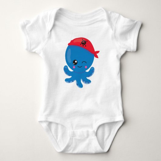 Pirate Octopus, Cute Octopus, Little Octopus Romper (Voorkant)