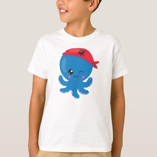 Pirate Octopus, Cute Octopus, Little Octopus T-shirt (Voorkant)