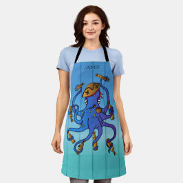Pirate Octopus Drink Rum Grappig nautisch Schort