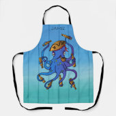 Pirate Octopus Drink Rum Grappig nautisch Schort (Voorkant)