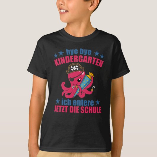Pirate Octopus Enrollment School Kinder School Bag T-shirt (Voorkant)