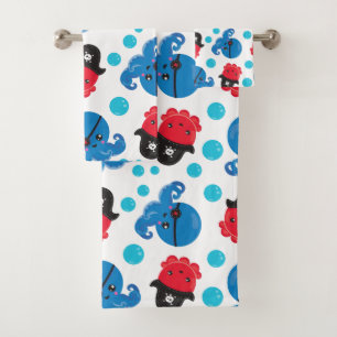Pirate Octopus, Octopus Pattern, Zee Animals Bad Handdoek
