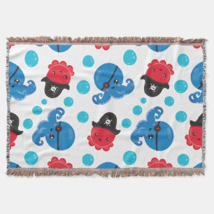 Pirate Octopus, Octopus Pattern, Zee Animals Deken