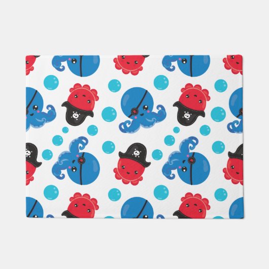 Pirate Octopus, Octopus Pattern, Zee Animals Deurmat (Voorkant)