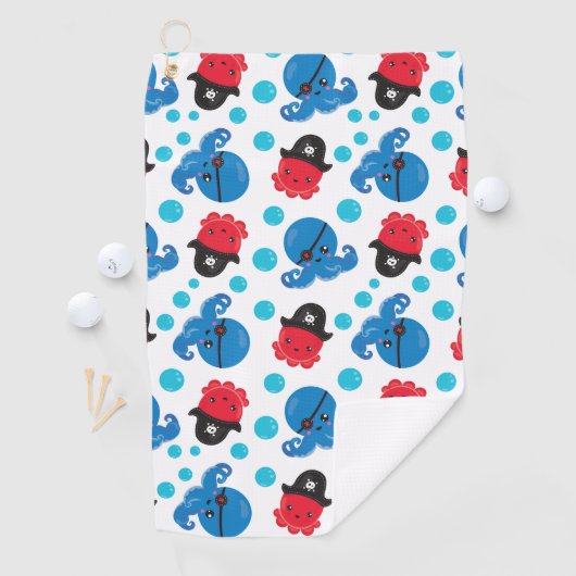 Pirate Octopus, Octopus Pattern, Zee Animals Golfhanddoek (Insitu)