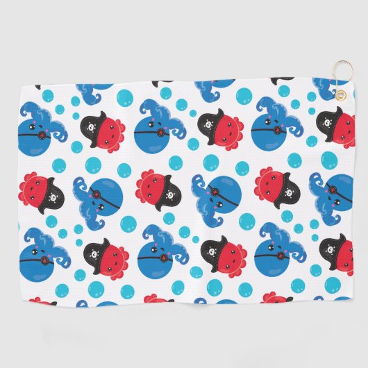 Pirate Octopus, Octopus Pattern, Zee Animals Golfhanddoek (Horizontaal)