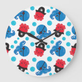 Pirate Octopus, Octopus Pattern, Zee Animals Grote Klok (Voorkant)