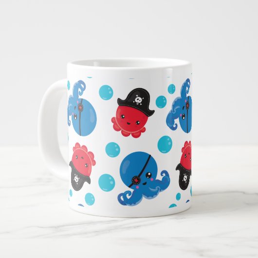 Pirate Octopus, Octopus Pattern, Zee Animals Grote Koffiekop (Links)