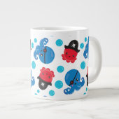 Pirate Octopus, Octopus Pattern, Zee Animals Grote Koffiekop (Voorkant rechts)
