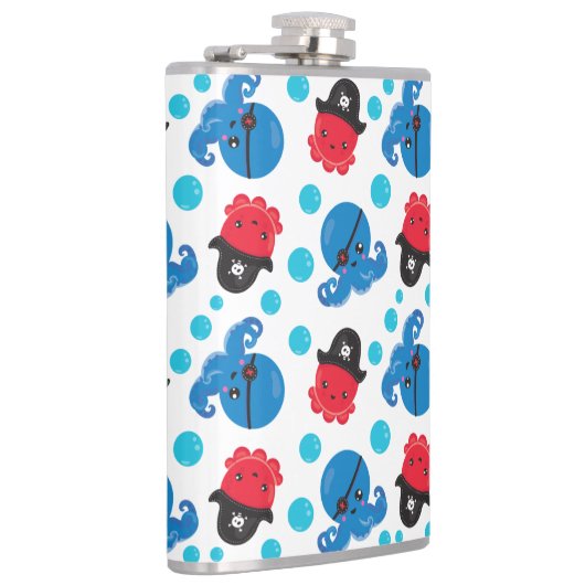 Pirate Octopus, Octopus Pattern, Zee Animals Heupfles (Rechts)