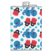 Pirate Octopus, Octopus Pattern, Zee Animals Heupfles (Achterkant)