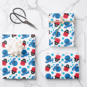 Pirate Octopus, Octopus Pattern, Zee Animals Inpakpapier Vel