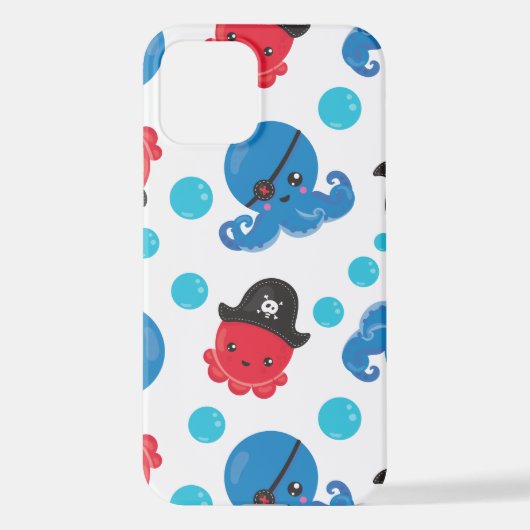 Pirate Octopus, Octopus Pattern, Zee Animals iPhone Hoesje (Achterkant)