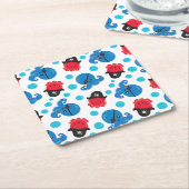 Pirate Octopus, Octopus Pattern, Zee Animals Kartonnen Onderzetters (Schuin)