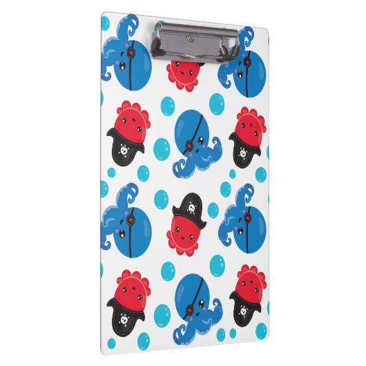 Pirate Octopus, Octopus Pattern, Zee Animals Klembord (Rechts)