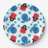 Pirate Octopus, Octopus Pattern, Zee Animals Papieren Bordje (Voorkant)