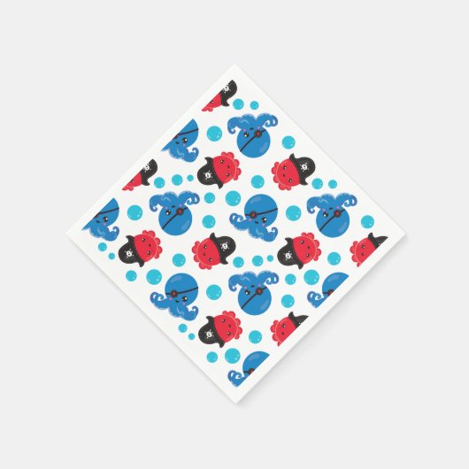 Pirate Octopus, Octopus Pattern, Zee Animals Servet (Hoek)