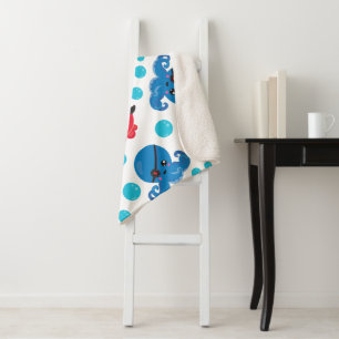 Pirate Octopus, Octopus Pattern, Zee Animals Sherpa Deken