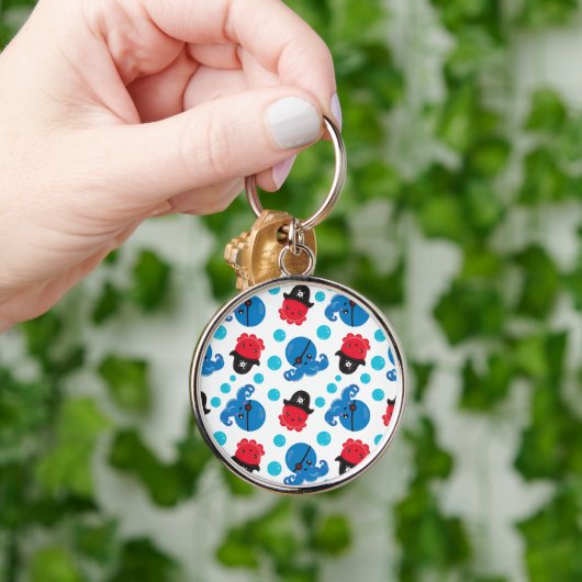 Pirate Octopus, Octopus Pattern, Zee Animals Sleutelhanger (Hand)