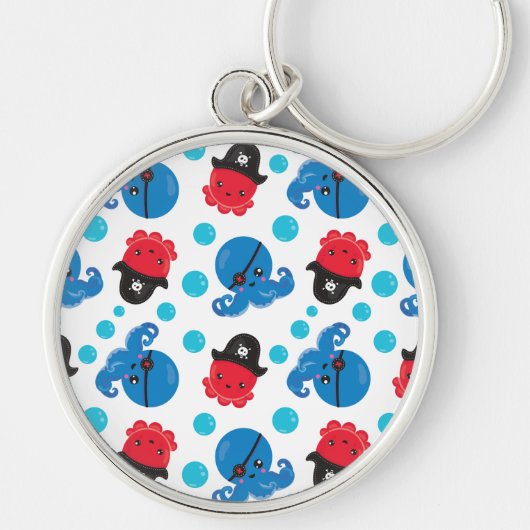 Pirate Octopus, Octopus Pattern, Zee Animals Sleutelhanger (Voorkant)