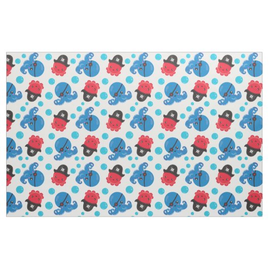 Pirate Octopus, Octopus Pattern, Zee Animals Stof (Fat Quarter)