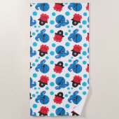 Pirate Octopus, Octopus Pattern, Zee Animals Strandlaken (Voorkant)
