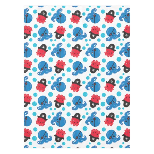 Pirate Octopus, Octopus Pattern, Zee Animals Tafelkleed (Voorkant)