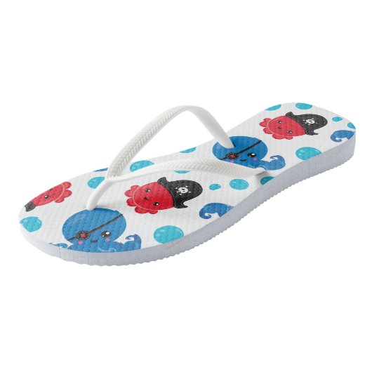 Pirate Octopus, Octopus Pattern, Zee Animals Teenslippers (Schuin)