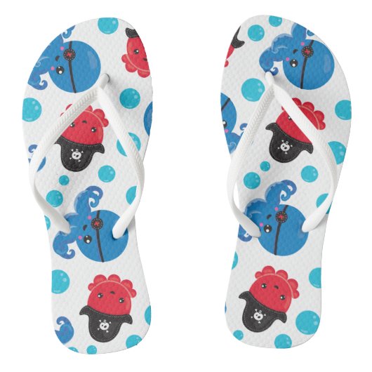 Pirate Octopus, Octopus Pattern, Zee Animals Teenslippers (Voetbed)
